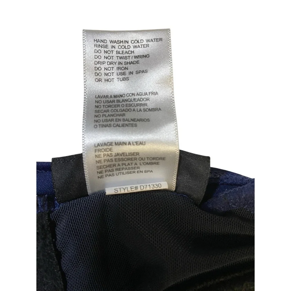 DKNY Women's Navy Blue Ruched One Piece Swimsuit Tummy Control Size 14 D71330 - Picture 6 of 6